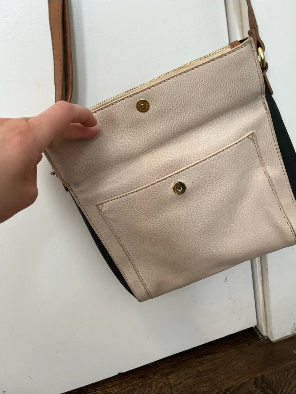 Liz Claiborne Black, Brown & Cream Crossbody Bag Neutral purse